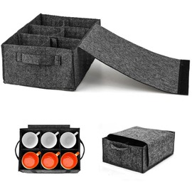 Tellerhalter Wohnmobil,Tassenhalter Wohnmobil Teller Aufbewahrung für 6 Tasse,Teller Organizer Schrank, Küche Becherträger für Wohnmobile,Wohnwagen und Boote (Getränkehalter, Dunkelgrau)