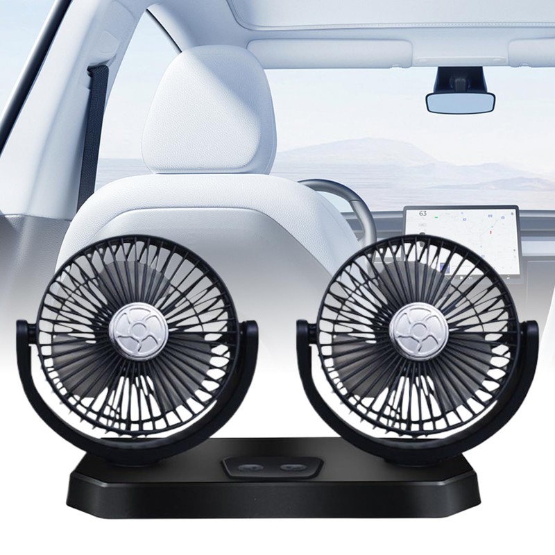Electric Fan for Car | Double Head Car USB Fan