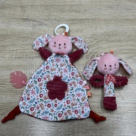 Baby Toys Rabbit Loveys and Rattle for Boys and Girls, Security Blanket and Hand Shaker, Newborn Stuffed Hanging Animal Plush Snuggle Toy Baby Shower Gifts Easter Basket Stuffers