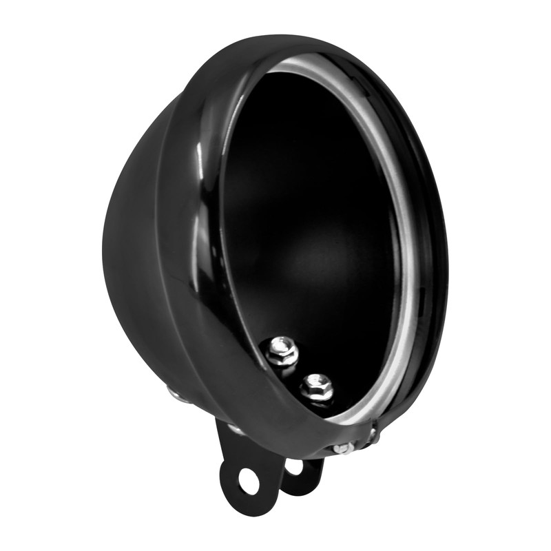HDBUBALUS Black Motorcycle 5.75" Black Headlight Cover Housing Holder Bucket