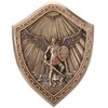 Veronese Design 10 Inch Saint Michael Crested Shield Cold Cast