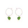 Peridot Raw Nugget Hoop Earrings in 14k Rose Gold Fill