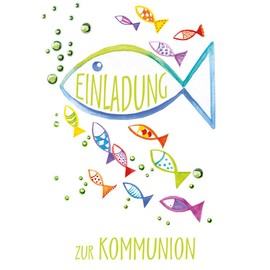 Communion Invitation Cards (Set of 5) Communion Card Invitation Card in Foil Card with Text Inside DIN A6 Card with Motif Folding Card and Envelopes