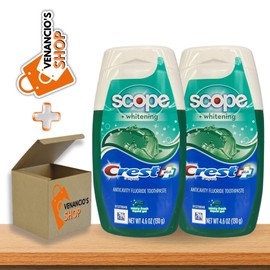 Crest Plus Scope Toothpaste Liquid Gel, Minty Fresh 4.6 oz (130 g) (Pack of 2)