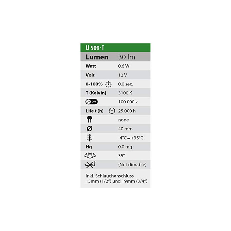 Teichbeleuchtung LED / Heissner Unterwasser LED-Ring 6-fach U509-T
