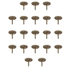 Heyiarbeit Upholstery Nails Tacks 0.39" Head Dia Iron Vintage Style Metal Round Thumb Push Pins 0.39" Height for Furniture Decoration Chair Hardware Cork Board Sofa Headboards Bronze Tone 100Pcs