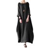 Jacansi Women Casual Party Oversize Cotton Linen Asymmetric Hem Swing
