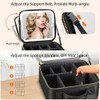 Bolsa de Maquillaje Profesional con Espejo LED, con Pequeño Espejo