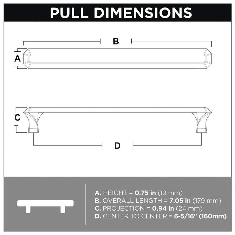 Franklin Brass Polished Chrome Napier Pull, Cabinet Handles and Drawer