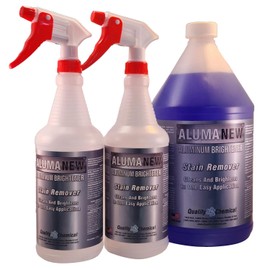Quality Chemical Aluminum Cleaner & Brightener & Restorer - Made in USA 1 Gallon Combo - Aluminum Cleaner, Aluminum Wheel Cleaner, Pontoon Cleaner Aluminum, Aluminum Rim Cleaner 128 oz (Combo)