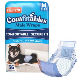 New! Hartz Comfitables Disposable Male Dog Wraps with Stretchy Waistband, Medium 36 Count