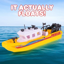 ArtCreativity Aquatic Rescue Vessel, Battery-Operated Toy Ship for Kids, Floats in Water, Floating Bathtub and Pool Toy for Boys and Girls, Great Birthday Gift for Children