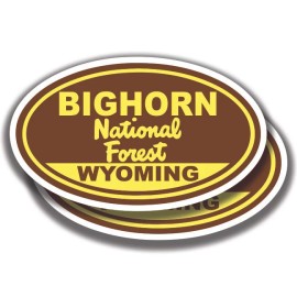 The Decal And Sticker Mafia BIGHORN NATIONAL FOREST DECAL 2 Stickers Wyoming Bogo For Car Window Truck 4x4 - 4"W x 2.4"H