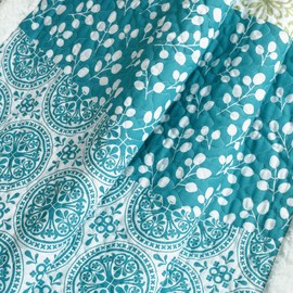 Lush Decor Bohemian Stripe Sherpa Throw Blanket, 50" W x 60" L, Blue & Green - Bold Colorful Boho Stripe Design - Quilted Print - Soft Sherpa Blanket For Bed, Couch, Or Chair