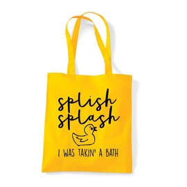 Splish splash I was taking a bath (rubber duck) home statement [CM17FH] tote shopping bag - Yellow