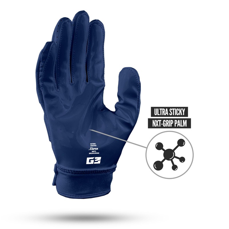 Nxtrnd G3 Pro Padded Football Gloves, Sticky Padded Receiver &