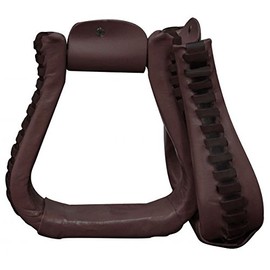 Showman Leather Covered Western Stirrups! New Horse TACK! (Dark Brown)