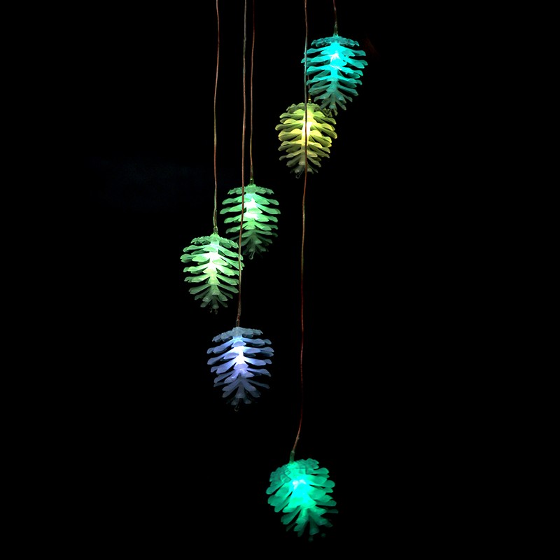 Pine Cones Style Solar Power Sensor LED Light Outdoor Colorful