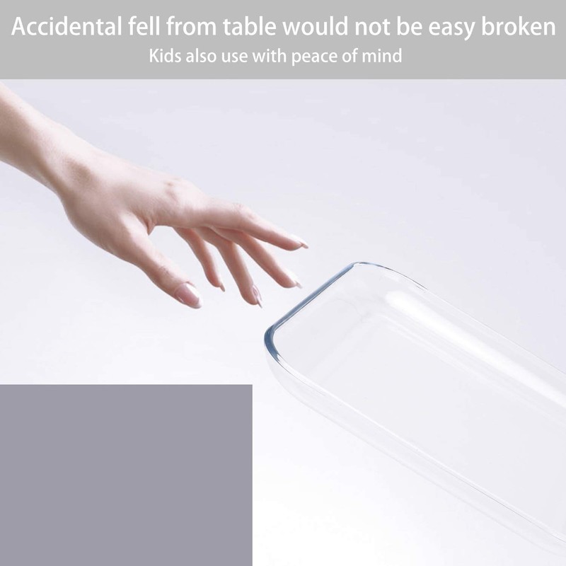 FOYO Toast Plates, Clear Square Tempered Glass Salad Dessert Plates