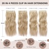 Clip in Hair Extensions for Women 4PCS Natural Blonde Mixed