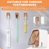 3‑Pack Wall‑Mount Toothbrush Holders with Flip‑Cover,No‑Drill Adhesive Single‑Slot Bathroom Organizer
