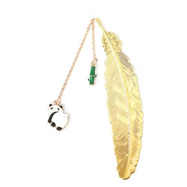 Metal Feather Bookmark with Panda Tassels Animal Book Markers Cute Book Mark for Women Men Teens Girls Stationery Reading Panda Lover Birthday Christmas Gifts for Daughter Granddaughter Friends