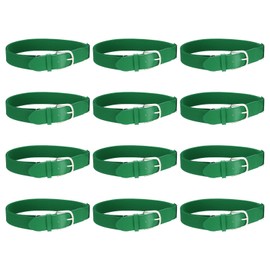 YELARXI Baseball Belt PU Leather Softball Belt, Adjustable Elastic Baseball Uniform Fit for Men Women Youth Football Exercises Climbing - (12 Pack, Green)