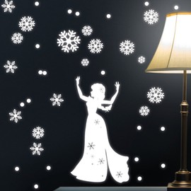 Wandtattoo-Loft Luminous Stickers Fluorescent Snow Queen Luminous Stickers Children's Room Snowflakes