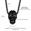 Mens Women Gothic Retro Flame Skull Black Stainless Steel Pendant