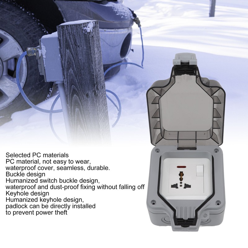 Outdoor IP66 Waterproof Socket Box 16A Weatherproof Outdoor Switch Socket