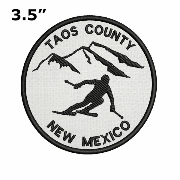 Taos County New Mexico Patch Embroidered Iron-on Applique Ski Resort Skier Slope