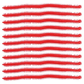 60PCS Fishing Lures, 13cm Red Artificial Earthworm, Lifelike Fake Earthworm Grub Worm,Soft Fishing Lure for Fishermen Fishing Tackle Kit