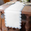 Windkream 72 Inches Scalloped Edge Table Runner, Double Linen Fabric
