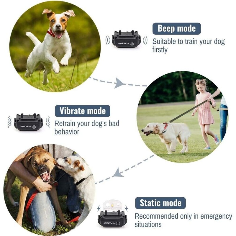 Petrainer 2Pcs Dog Shock Training Collar Rechargeable with LCD Remote
