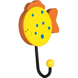 Children’s Hook with Fish Motif Real Wood Colourful