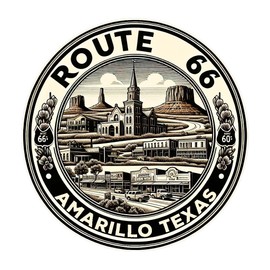 Route 66 Amarillo Texas Souvenir Destination Die Cut Decorative Flat Magnet 2-Inch
