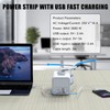 8-Way Socket Tower Distribution Socket, Power Strip with 2USB A