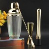 Gold Cocktail Shaker Set with Measuring Jigger, Mixing Spoon &