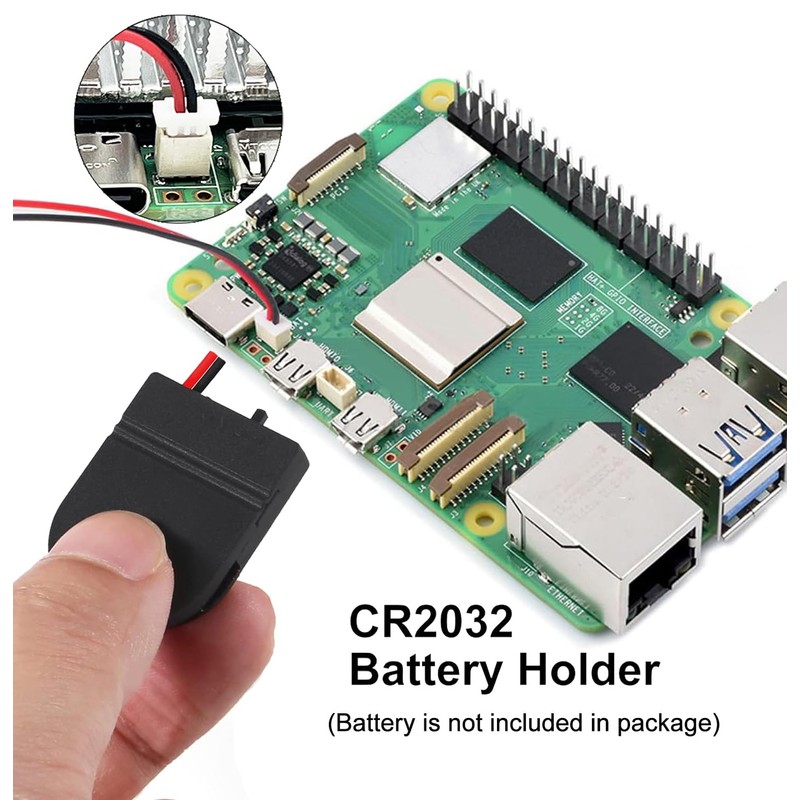 2個入りRTC バッテリーケース/ボックス リアルタイムクロックホルダー Raspberry Pi 5 用 RPI 5 Pi5
