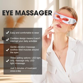 LED Red Light Therapy Eye Device, 3 Modes Red Light Eye Mask for Anti-Aging, Skin Rejuvenation, Dark Circles and Wrinkles