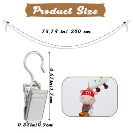 Soft Toy Storage Stuffed Animal Chain Plush Toys Holder With Hooks Boho Stuffed Animal Organizer Chain With 20 Metal Clips Teddy Hammock Corner Toy Storage For Kids Room Hanging Hats Socks