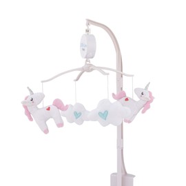 NoJo Musical Mobile, Rainbow Unicorn Clouds, White/Aqua