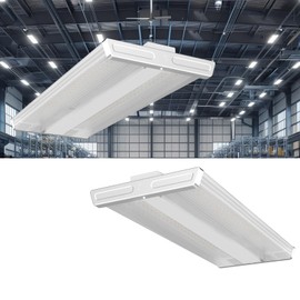Lightdot LED Linear High Bay Shop Light, 4FT 265W 100-277V [Eqv.1000W] 5000K, Flush/Suspended Mount for 25-35ft Height, 3000 sq.ft Coverage for Garages, Warehouses, Workshops, UL Complied -2 Pack