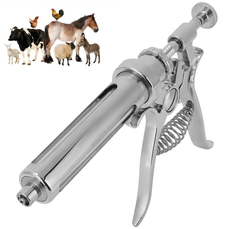 SemiAutomatic Metal AntiRust Livestock Injection Syringe for Veterinary Equipment(20ml Syringe