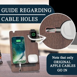 J JACKCUBE DESIGN Wood Charging Docking Station, Phone Watch Charge Dock Stand Multi Device Nightstand Organizer Holder for Smartphone Cellphone Accessories Bedside Caddy -MK243B