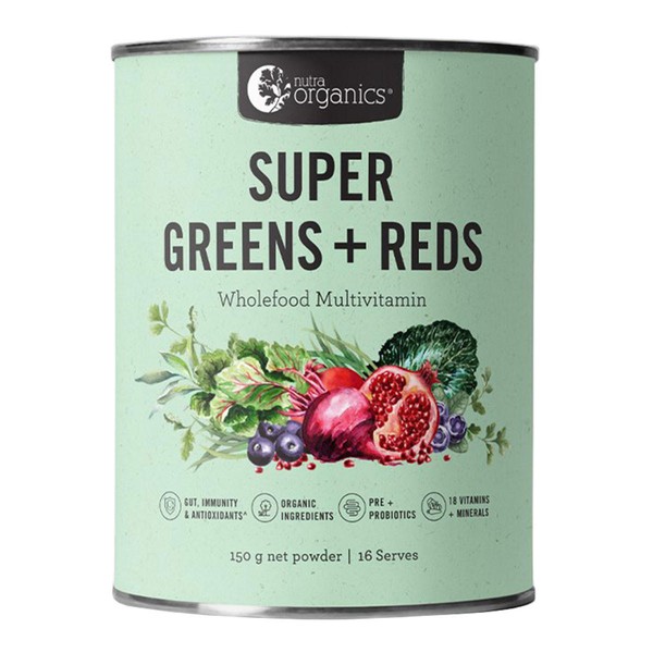 Nutra Organics Super Greens + Reds - 300gm