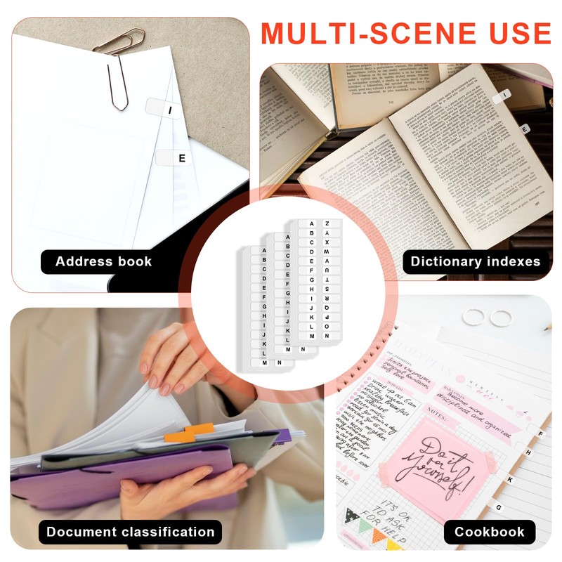 A-Z Sticky Tabs, Alphabet Tabs Self Adhesive A-Z Tabs Indexes
