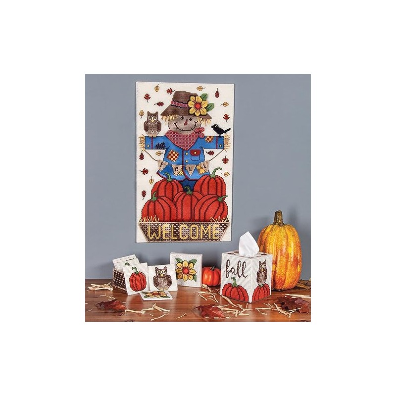 Mary Maxim Autumn Welcome Plastic Canvas Ensemble