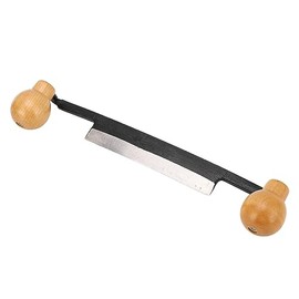 OVAQUIXI Drawknife for Woodworking - Tungsten Steel Blade with Double Wooden Handles, Anti-Slip Grip for Debarking & Shaving