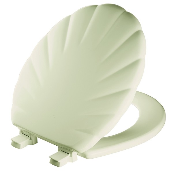 Mayfair 22ECA 006 Sculptured Shell Toilet Seat will Never Loosen and Easily Remove, Round, Bone